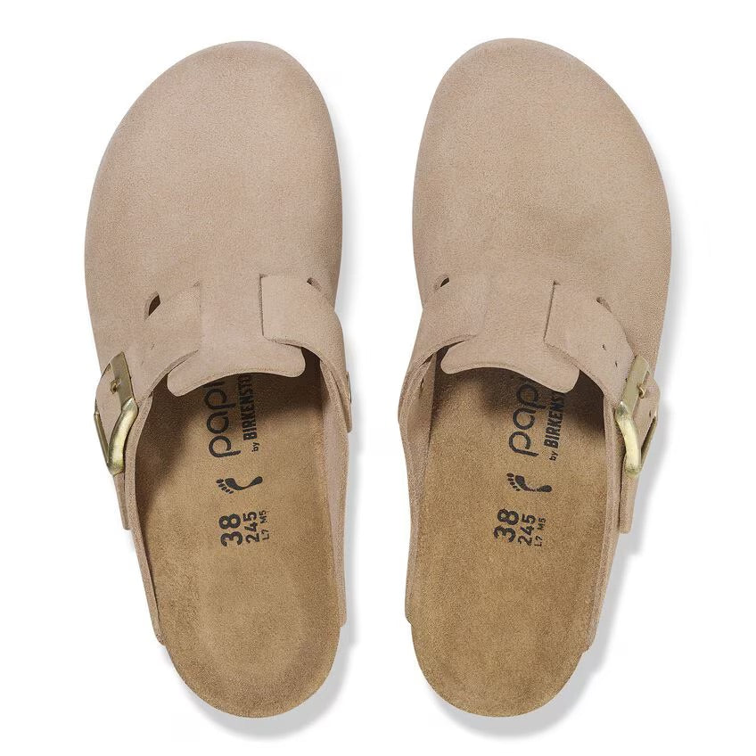 Birkenstock Papillio FANNY 1029057 Warm Sand | Suède Largeur Étroite - Boutique du Cordonnier