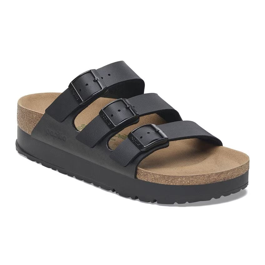 Birkenstock Papillio FLORIDA FLEX PLATFORM VEGAN 1029737 Noir | Birko-Flor Largeur Étroite - Boutique du Cordonnier