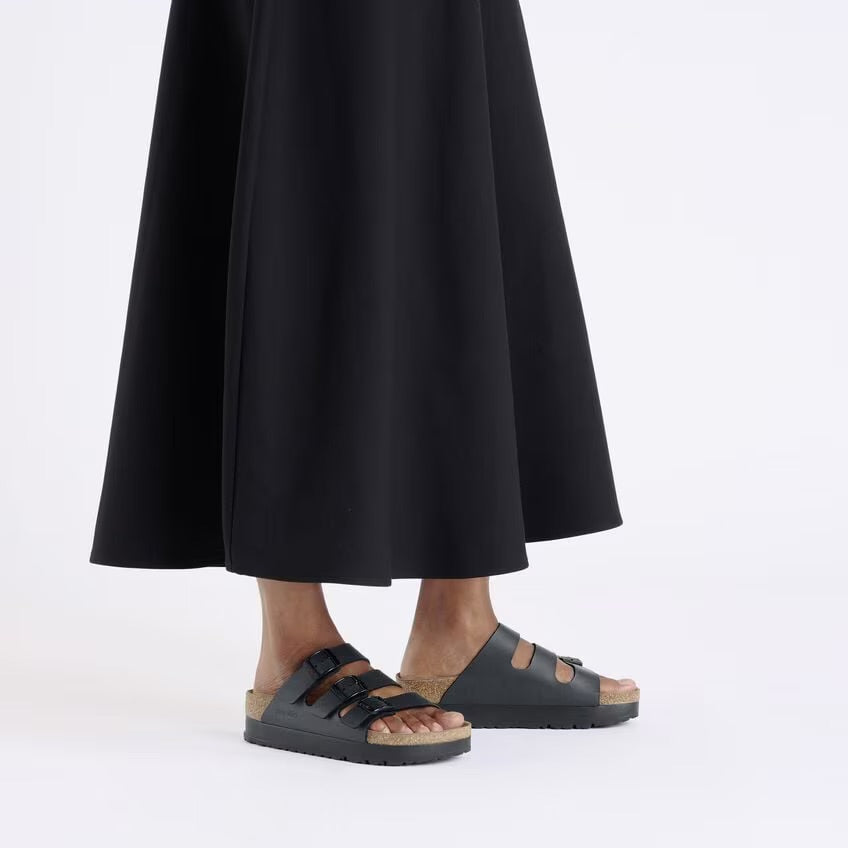 Birkenstock Papillio FLORIDA FLEX PLATFORM VEGAN 1029737 Noir | Birko-Flor Largeur Étroite - Boutique du Cordonnier