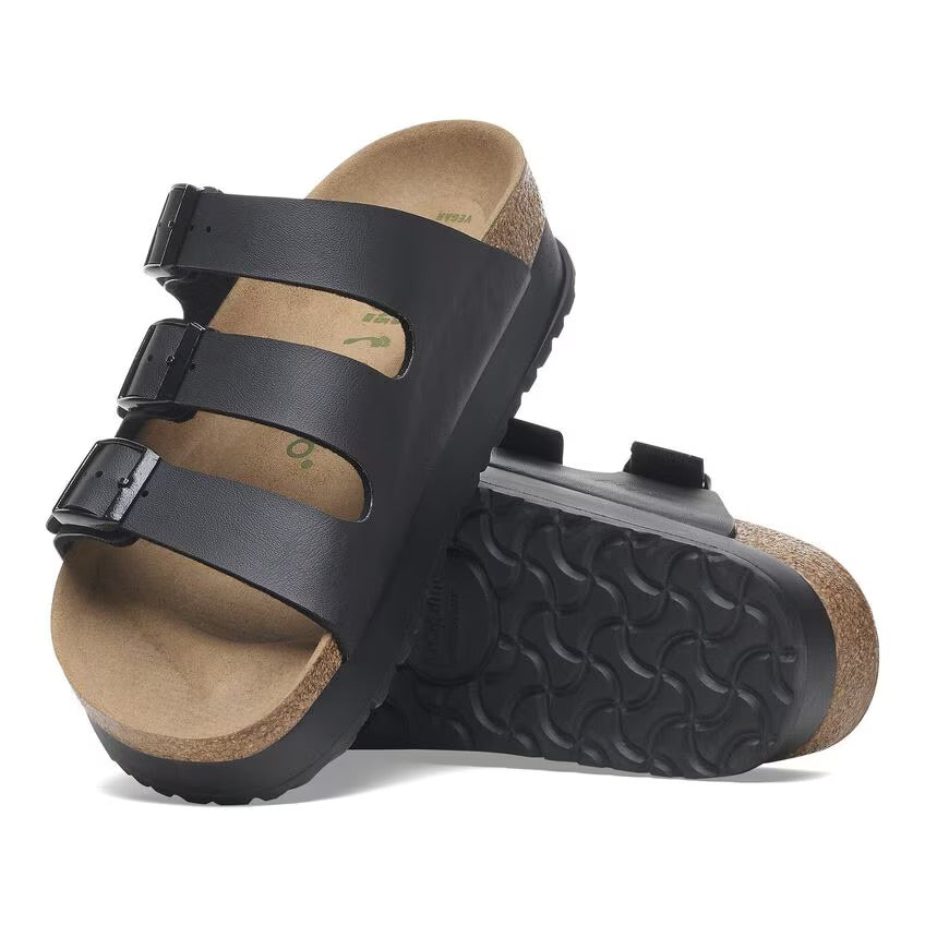 Birkenstock Papillio FLORIDA FLEX PLATFORM VEGAN 1029737 Noir | Birko-Flor Largeur Étroite - Boutique du Cordonnier