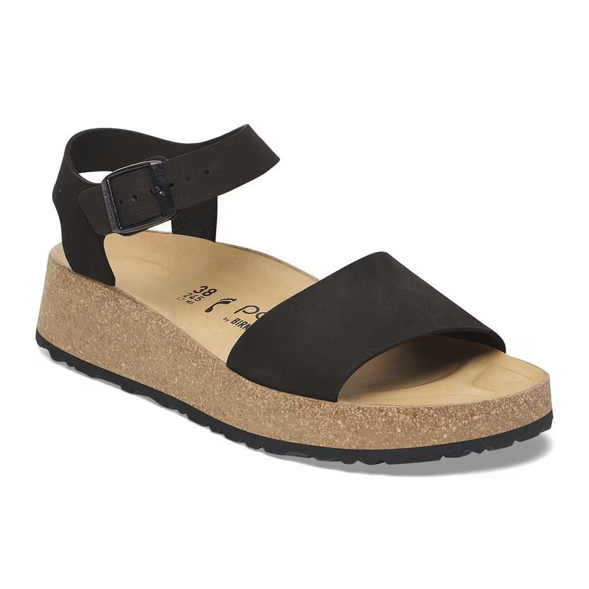 Birkenstock Papillio GLENDA 1029046 Noir | Nubuck Largeur Étroite - Boutique du Cordonnier