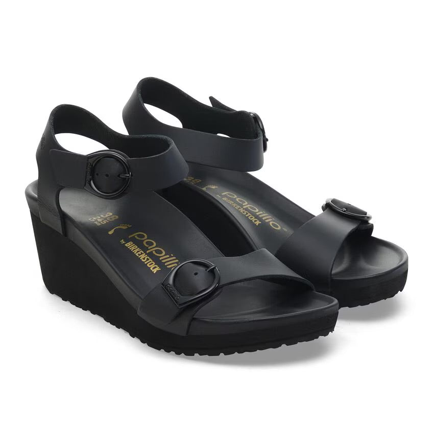 Birkenstock Papillio SOLEY 1030787 Black/Black | Cuir Largeur Étroite - Boutique du Cordonnier