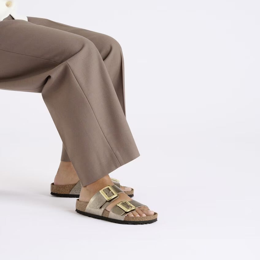 Birkenstock Sydney Luxe Buckle 1029372 Graceful Taupe | Birko-Flor Largeur Étroite - Boutique du Cordonnier