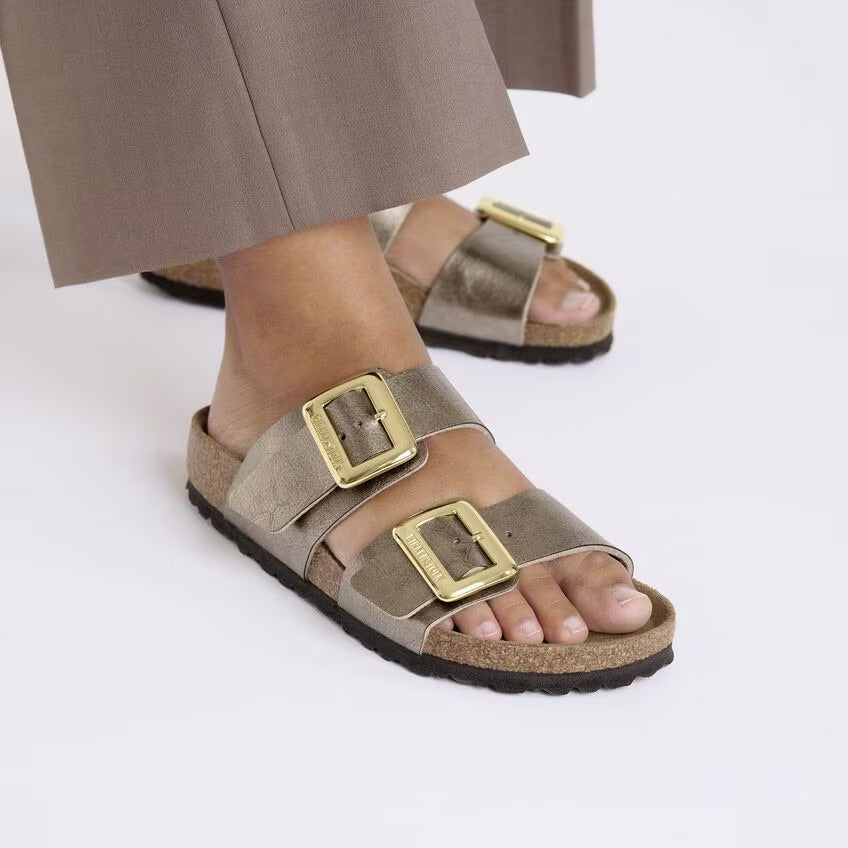 Birkenstock Sydney Luxe Buckle 1029372 Graceful Taupe | Birko-Flor Largeur Étroite - Boutique du Cordonnier