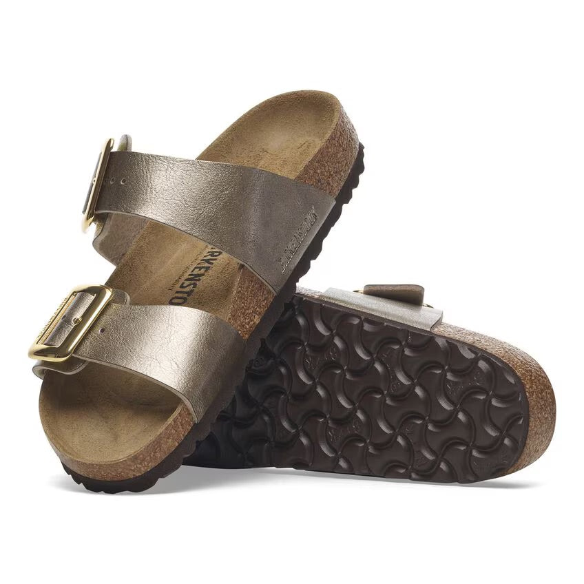 Birkenstock Sydney Luxe Buckle 1029372 Graceful Taupe | Birko-Flor Largeur Étroite - Boutique du Cordonnier