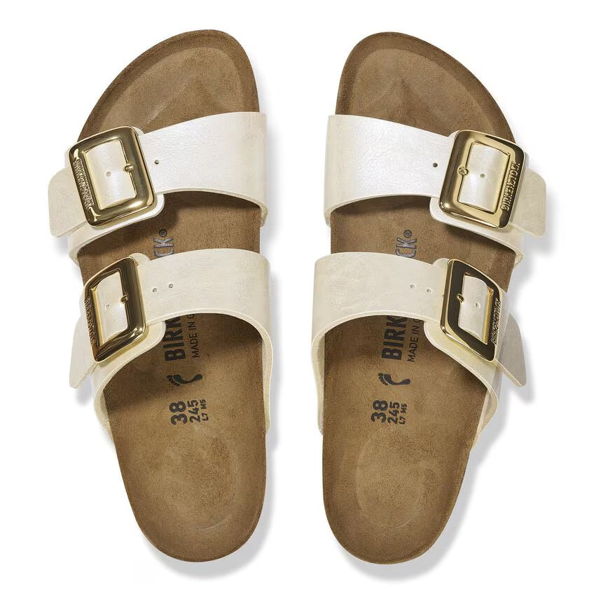 Birkenstock Sydney Luxe Buckle 1029492 Graceful Pearl White | Birko-Flor Largeur Étroite - Boutique du Cordonnier