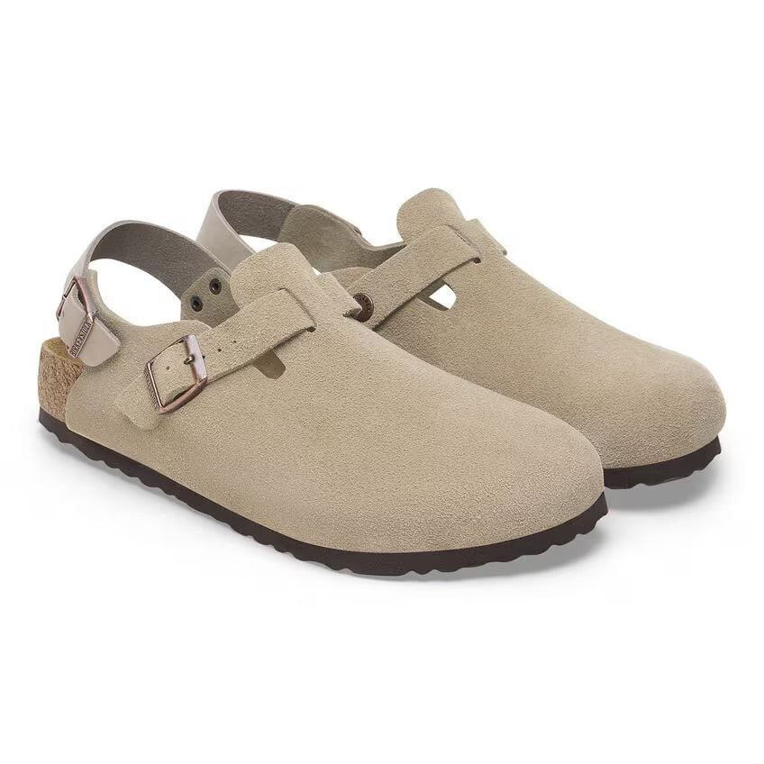 Birkenstock TOKIO 1028323 Taupe | Suède Largeur Étroite - Boutique du Cordonnier