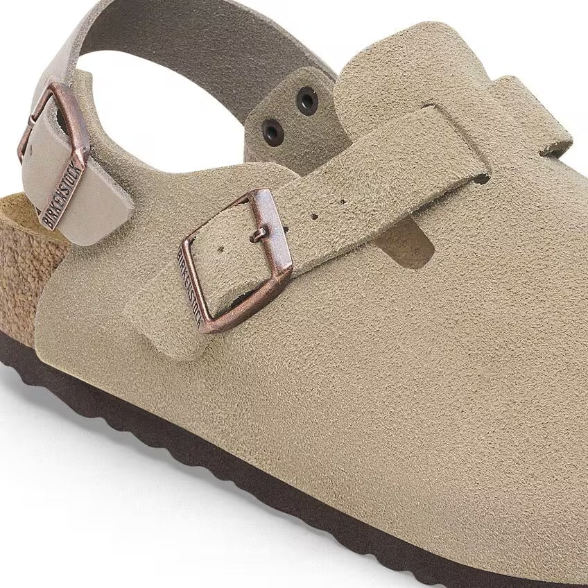 Birkenstock TOKIO 1028323 Taupe | Suède Largeur Étroite - Boutique du Cordonnier