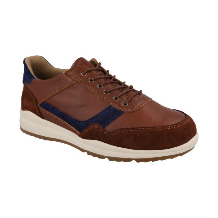 DB Shoes BENEDICT 80240T Tan/Navy - Boutique du Cordonnier