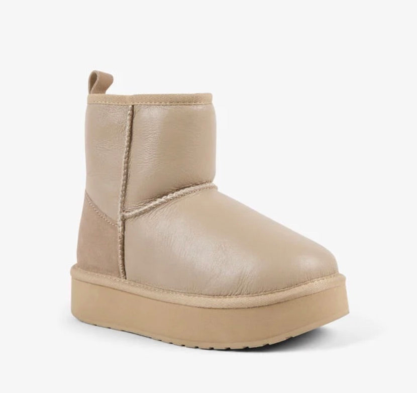 EMU Stinger Mini Platform Leather W13189 Sand - Boutique du Cordonnier