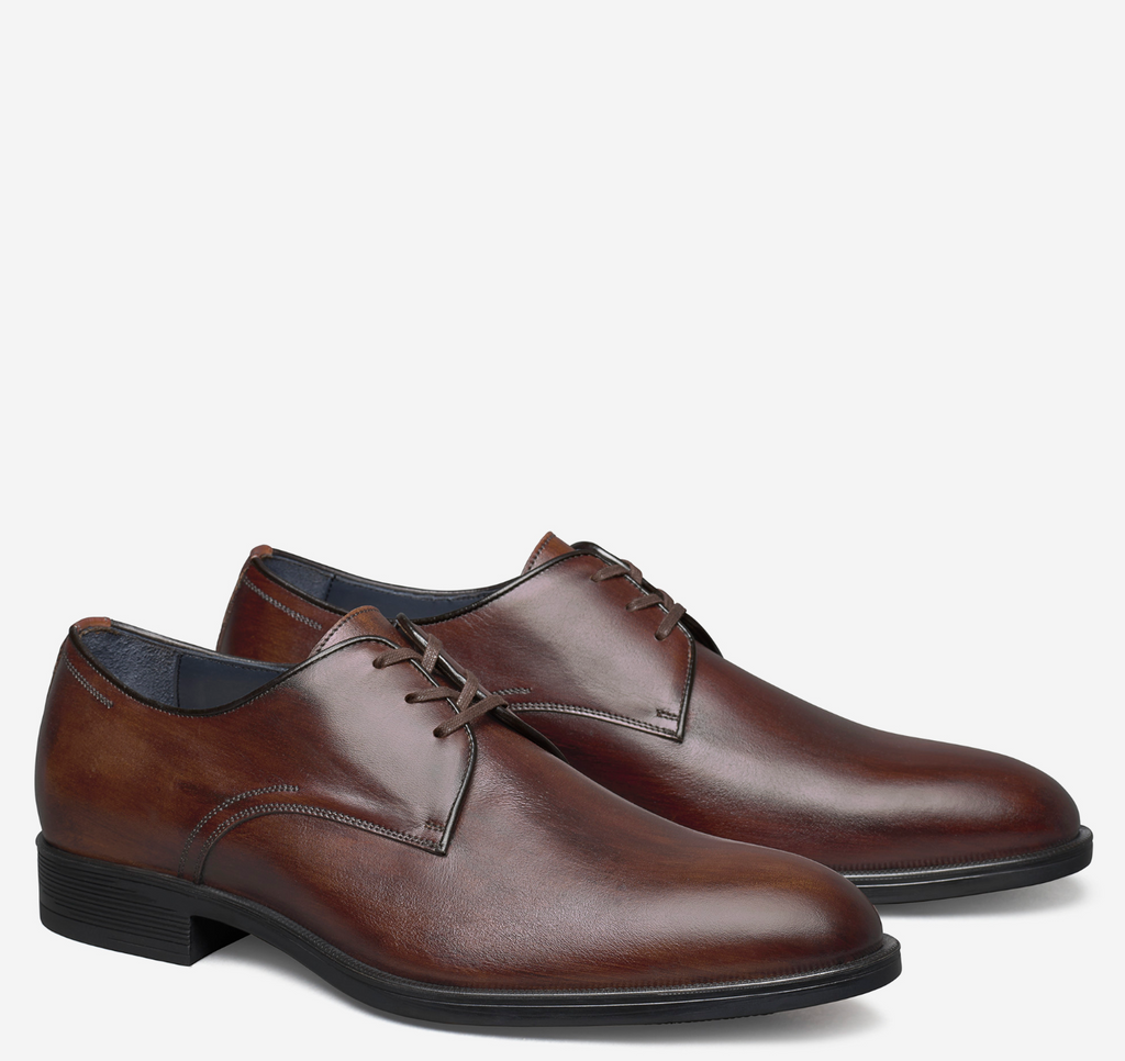 Johnston & Murphy FLYNCH Plain Toe 24-6324 Mahogany | Fabriqué en Italie - Boutique du Cordonnier