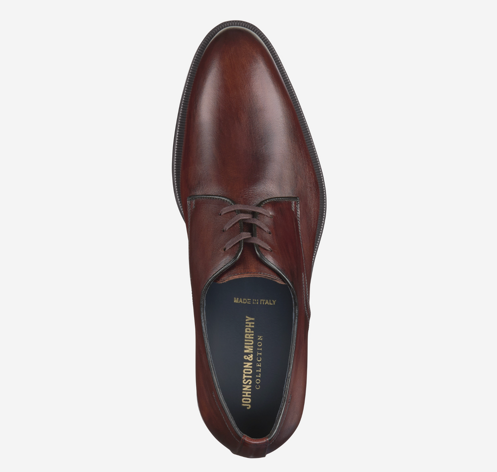 Johnston & Murphy FLYNCH Plain Toe 24-6324 Mahogany | Fabriqué en Italie - Boutique du Cordonnier