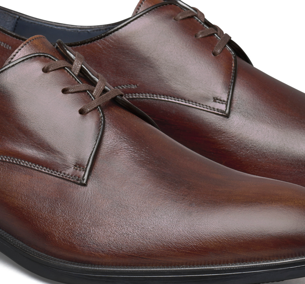 Johnston & Murphy FLYNCH Plain Toe 24-6324 Mahogany | Fabriqué en Italie - Boutique du Cordonnier