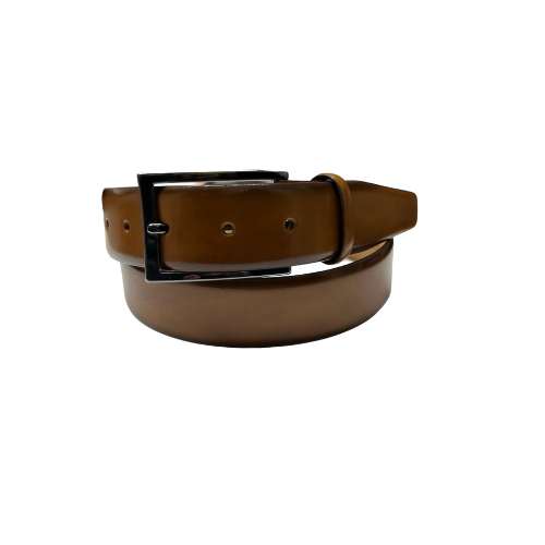 Ceinture Homme Vintage En Cuir Marron Accessoires Lindenmann Taille 34 - Occasion Très Bon état