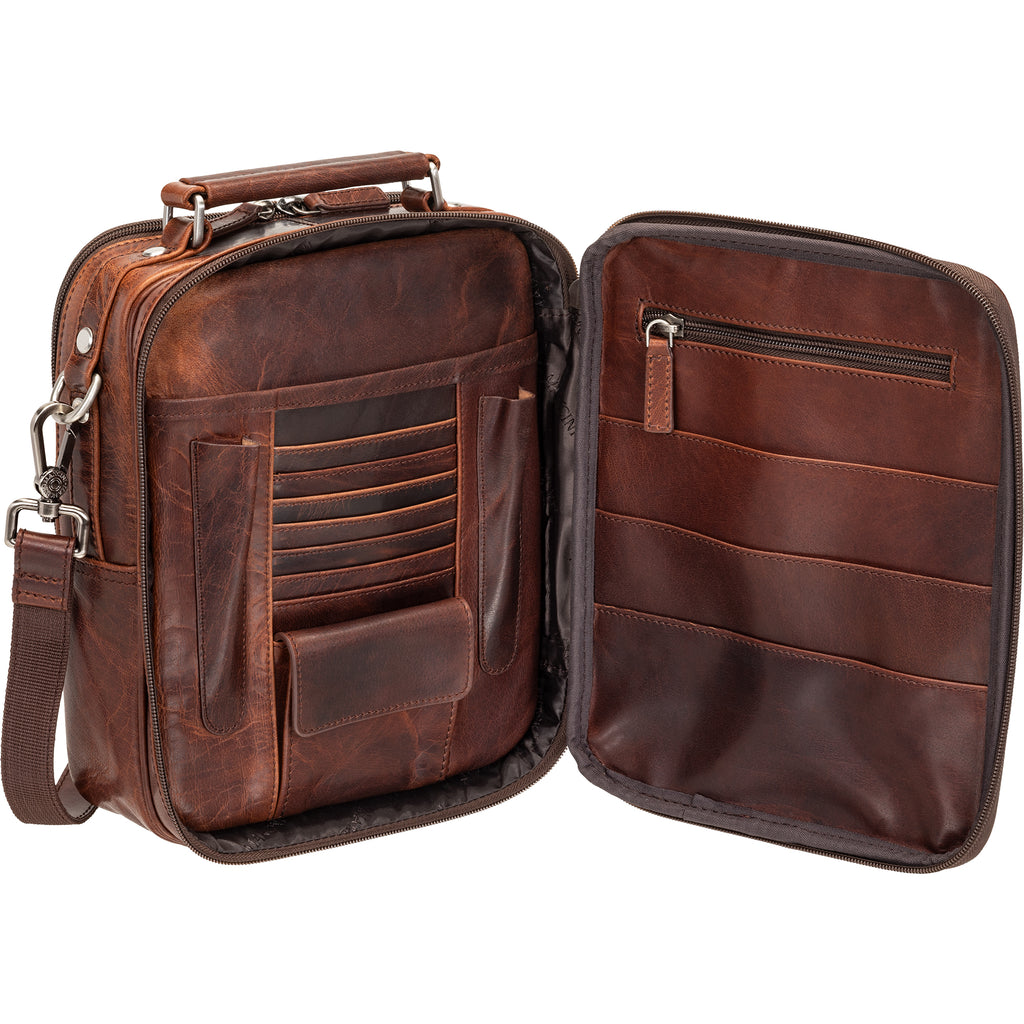Mancini Buffalo Grand sac unisexe avec organisateur arrière à fermeture éclair 99-5412 | Cuir - Boutique du Cordonnier