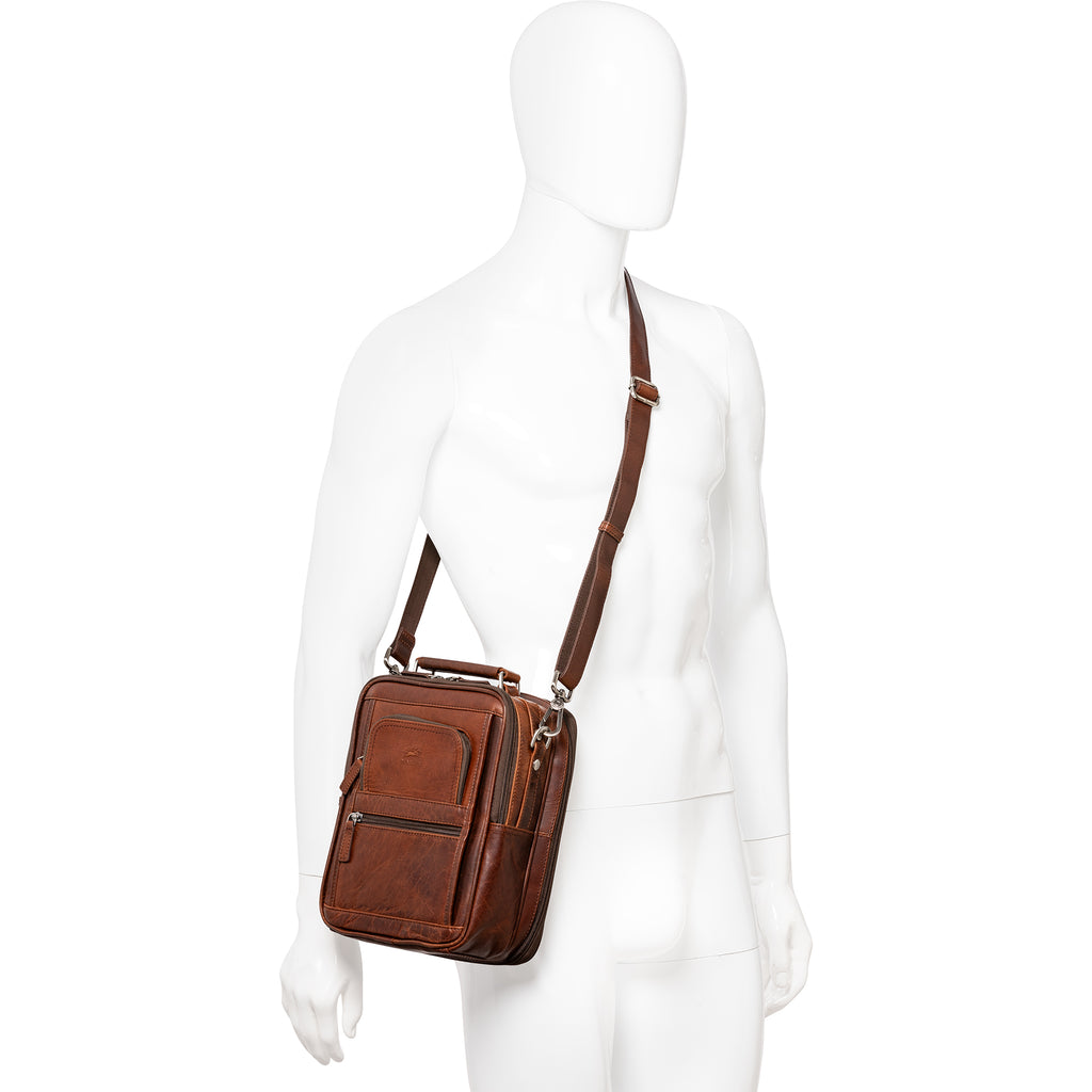 Mancini Buffalo Grand sac unisexe avec organisateur arrière à fermeture éclair 99-5412 | Cuir - Boutique du Cordonnier