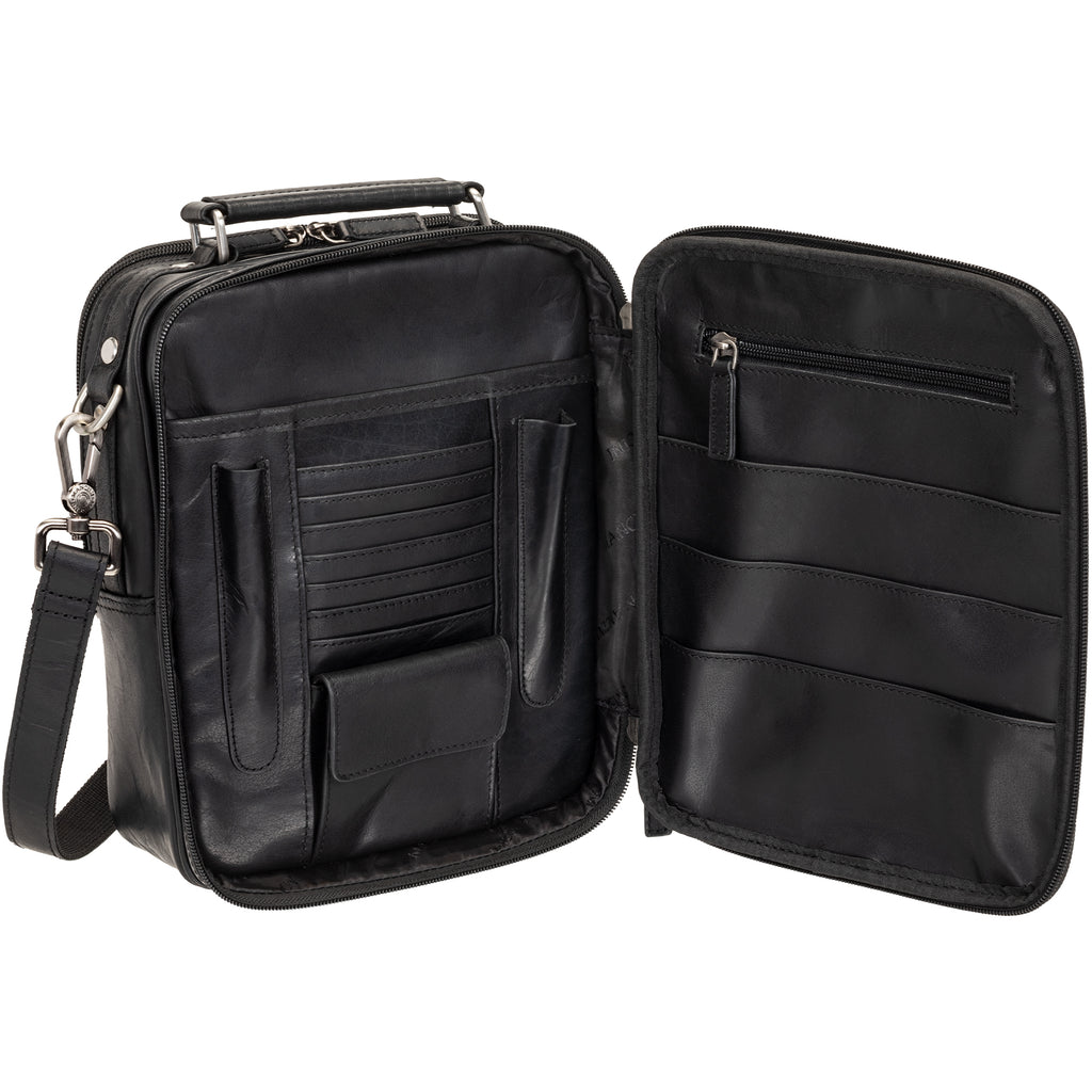 Mancini Buffalo Grand sac unisexe avec organisateur arrière à fermeture éclair 99-5412 | Cuir - Boutique du Cordonnier