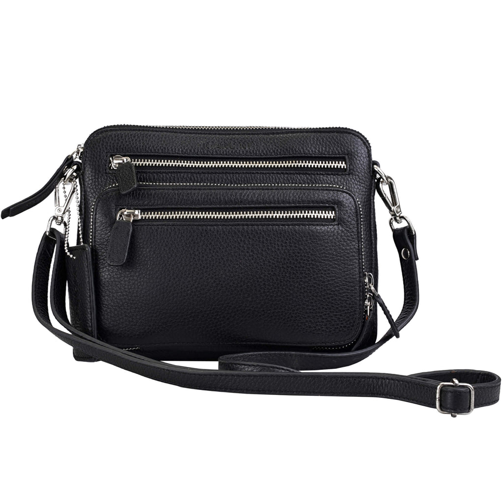 Mancini Pebbled Petit sac à bandoulière Valerie HBP1075 | Cuir - Boutique du Cordonnier