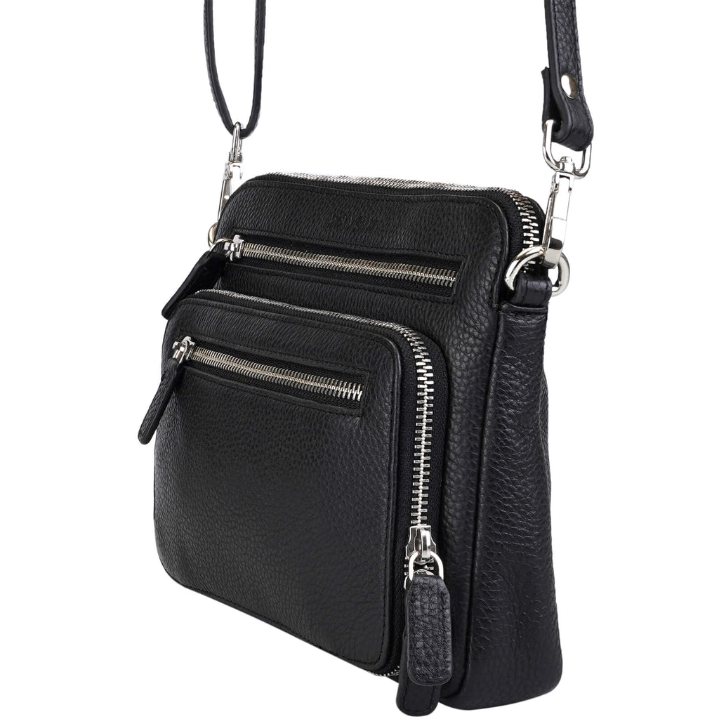 Mancini Pebbled Petit sac à bandoulière Valerie HBP1075 | Cuir - Boutique du Cordonnier