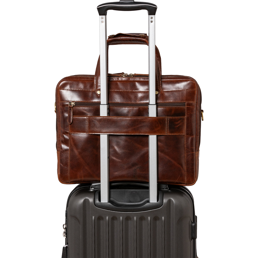 Mancini Porte-documents Buffalo à trois compartiments pour portable 15.6 po 23-3523 | Cuir - Boutique du Cordonnier