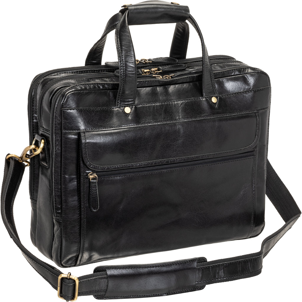 Mancini Porte-documents Buffalo à trois compartiments pour portable 15.6 po 23-3523 | Cuir - Boutique du Cordonnier