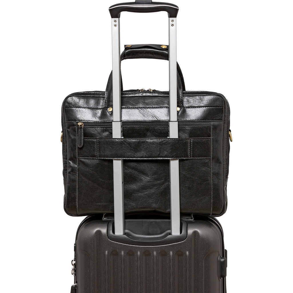 Mancini Porte-documents Buffalo à trois compartiments pour portable 15.6 po 23-3523 | Cuir - Boutique du Cordonnier