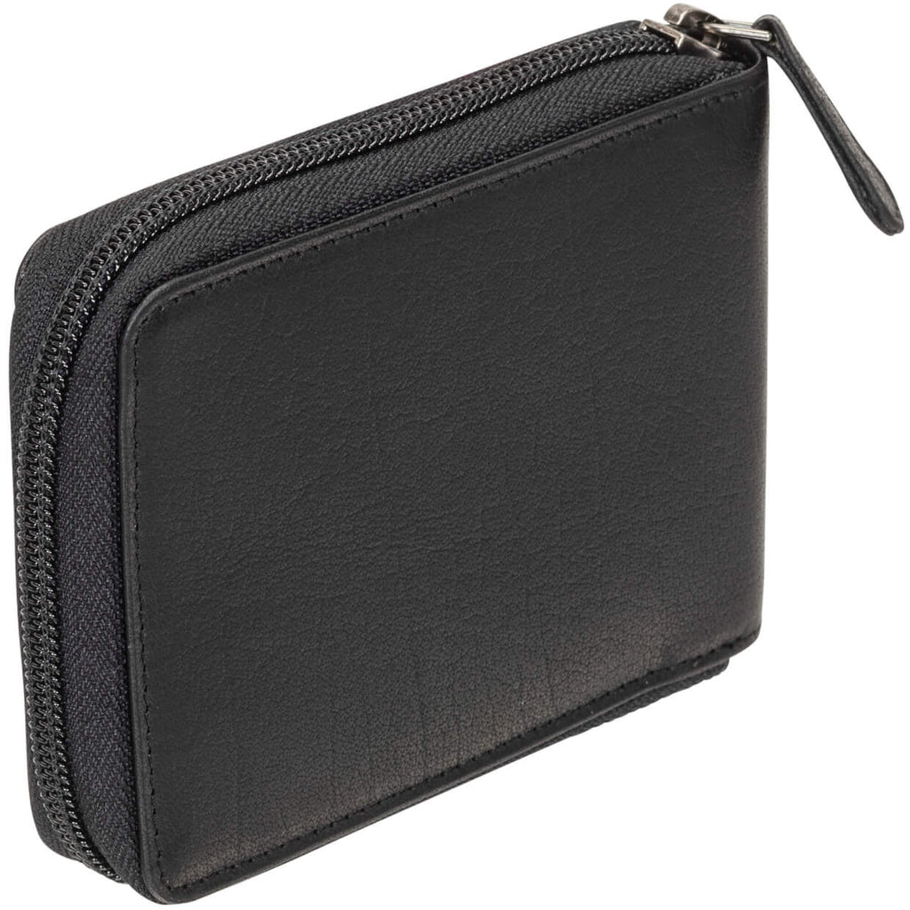 Mancini Portefeuille RFID à fermeture éclair avec porte cartes amovible 99-54159 Noir | Cuir Buffalo - Boutique du Cordonnier