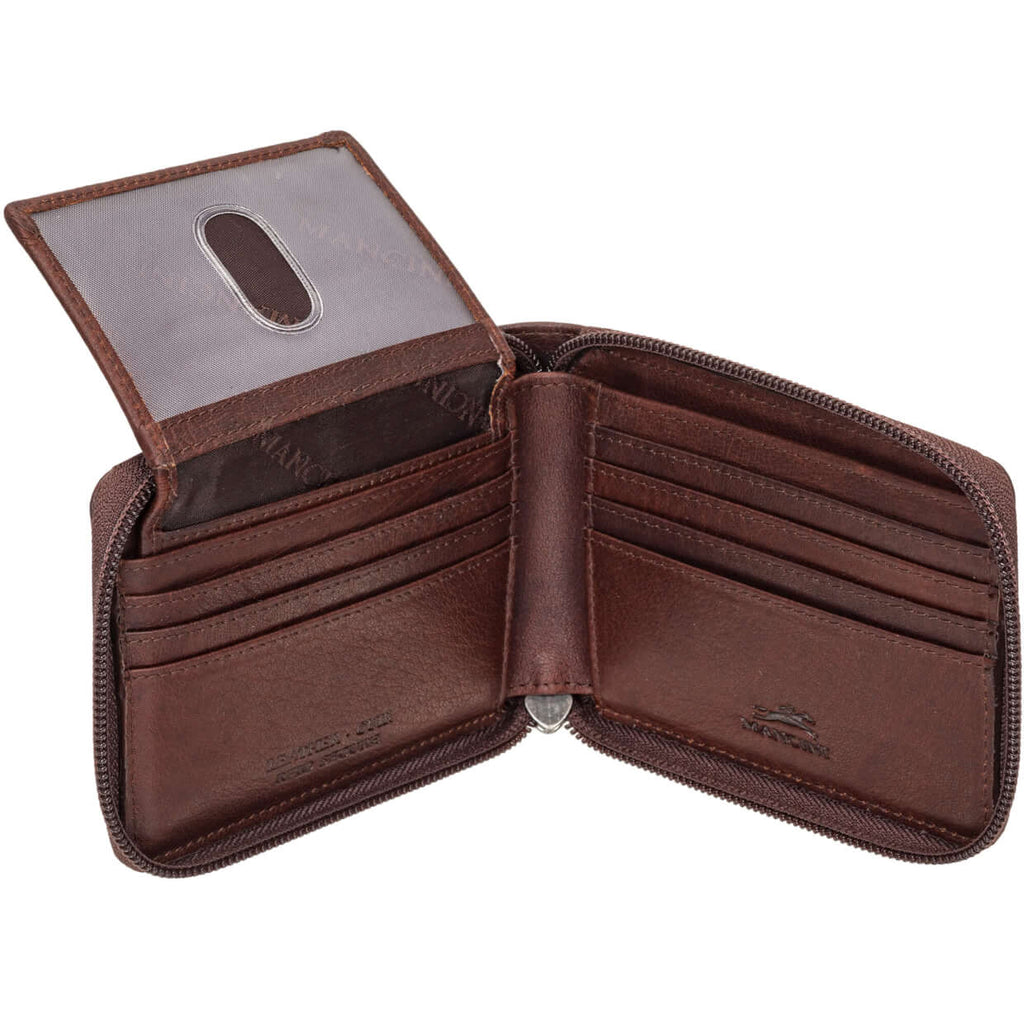 Mancini Portefeuille RFID à fermeture éclair avec porte cartes amovible 99-54159 | Cuir Buffalo - Boutique du Cordonnier