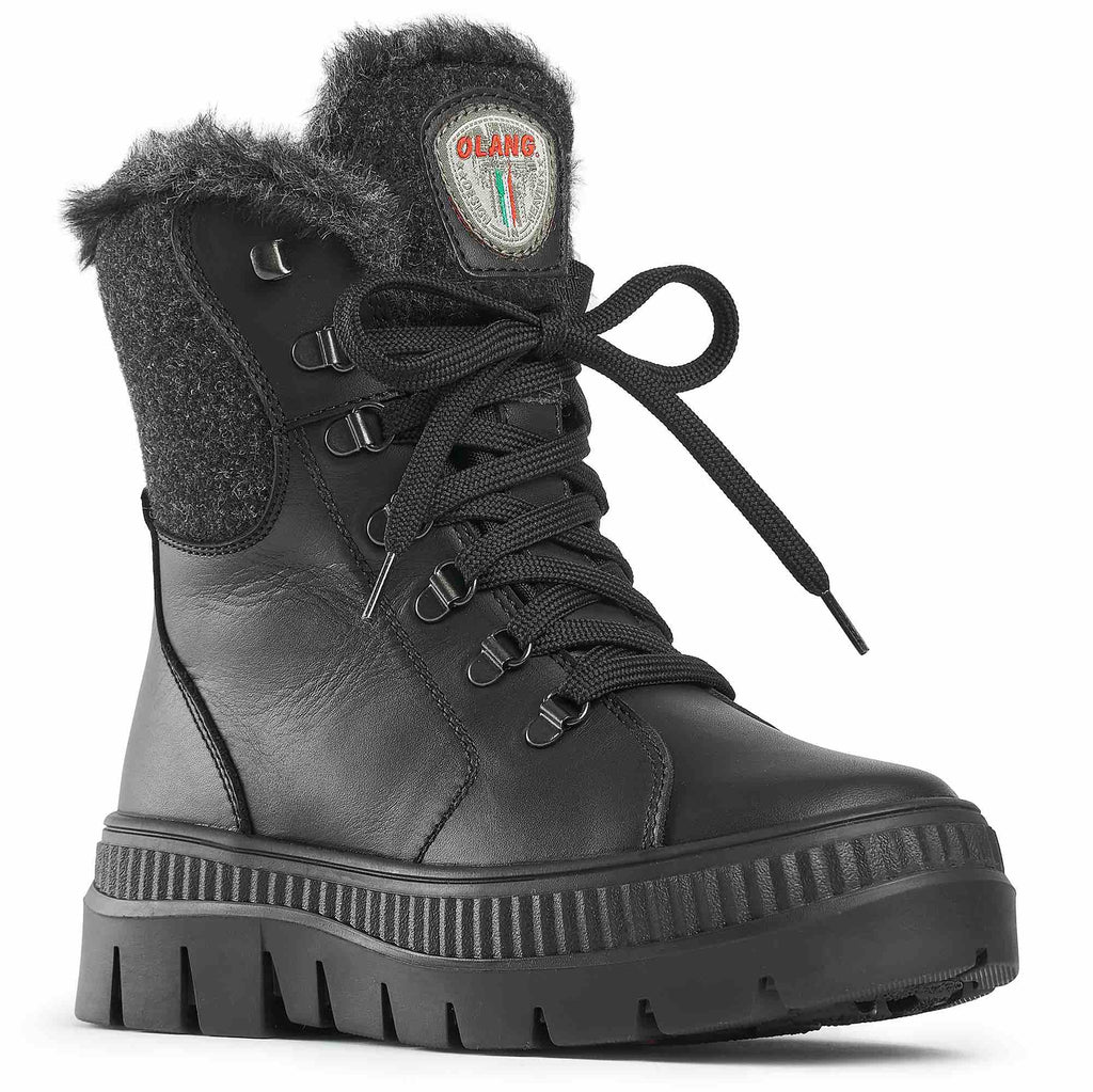 Olang LOSANNA Nero | Bottes d'hiver à crampons - Boutique du Cordonnier