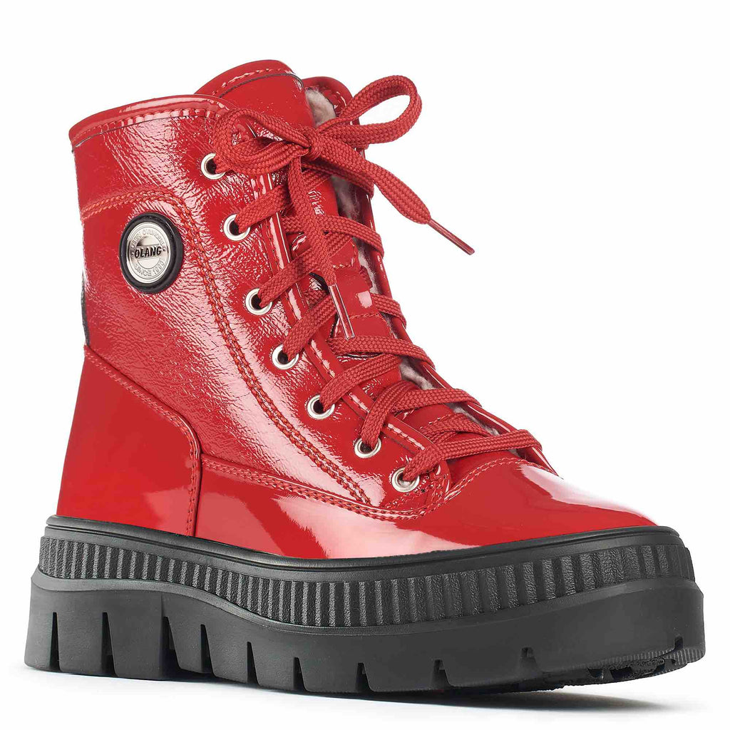 Chaussures orthopédiques rouges à lacets pour femme • Boutique orthopédique  (FR)