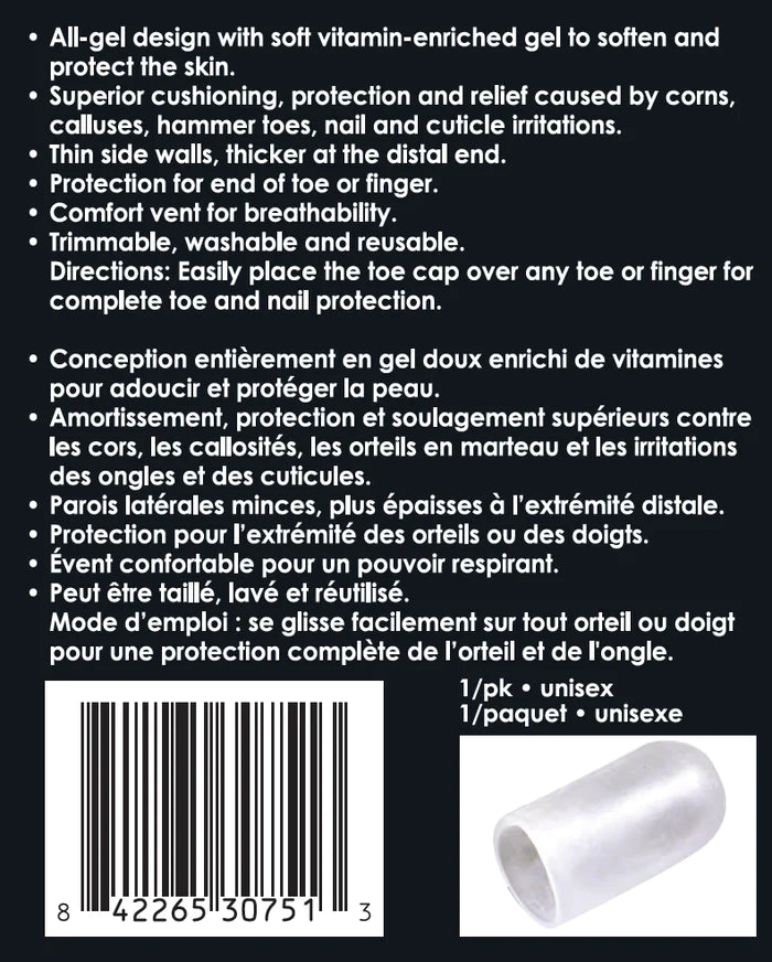 Paradigm Medical - goSeamless Capuchon d'orteil/doigt en gel GS3075 - Boutique du Cordonnier