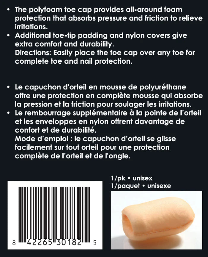 Paradigm Medical - goSeamless Capuchons d'orteils en mousse de polyuréthane GS3018 - Boutique du Cordonnier