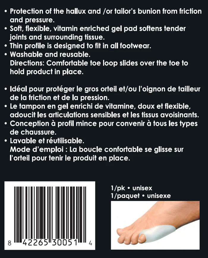 Paradigm Medical - goSeamless Protecteur d'oignon en gel GS3005 - Boutique du Cordonnier