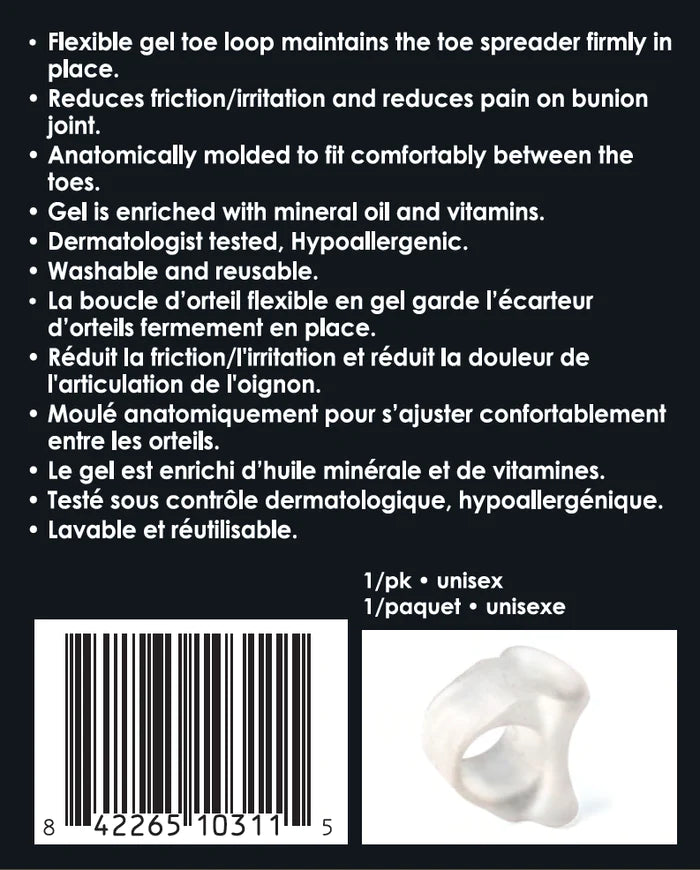 Paradigm Medical - Écarteur entièrement en gel avec boucle d'orteil GS1031 - Boutique du Cordonnier