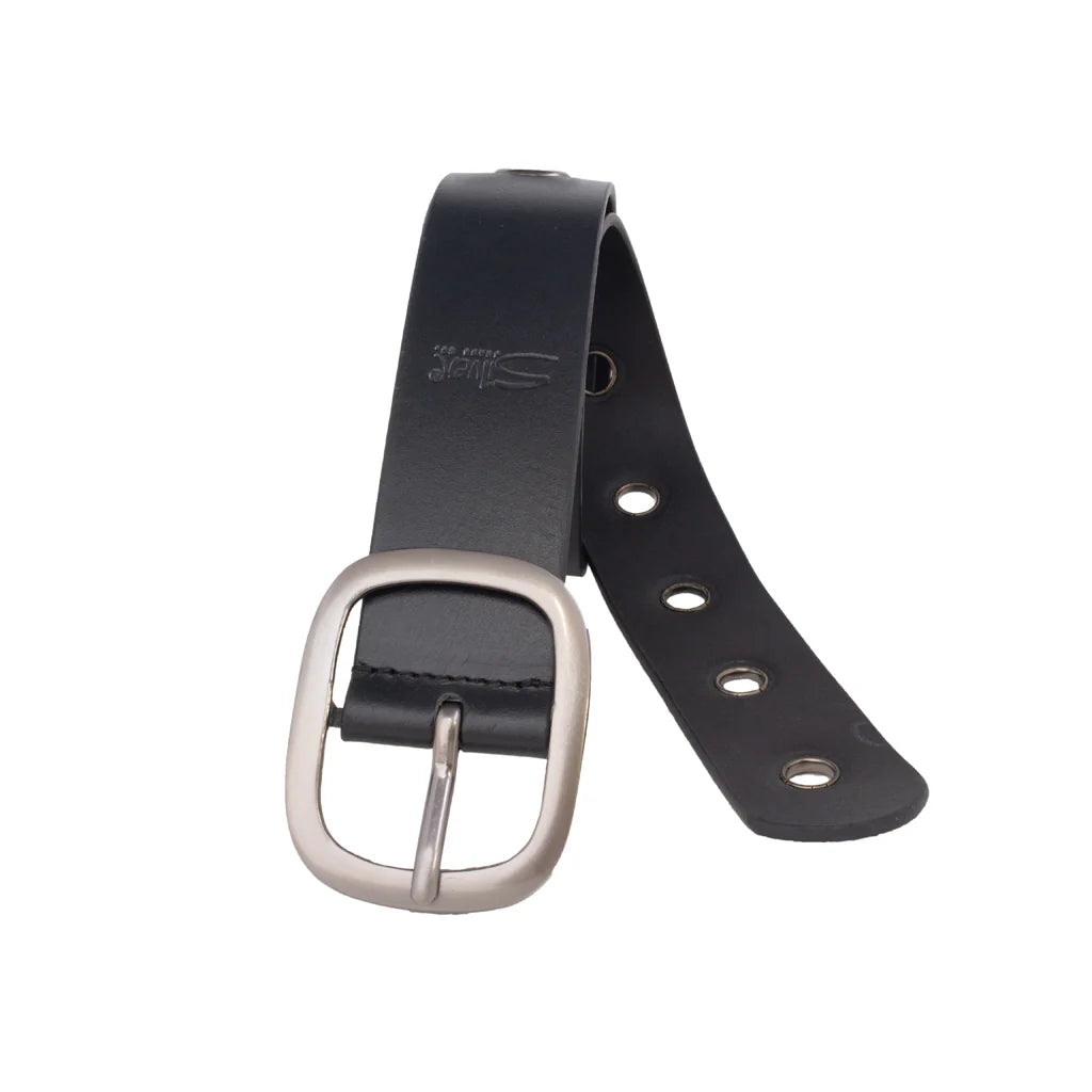 Silver Jeans & Co Women's Heavyweight Genuine Leather Belt S526-04 Noir - Boutique du Cordonnier