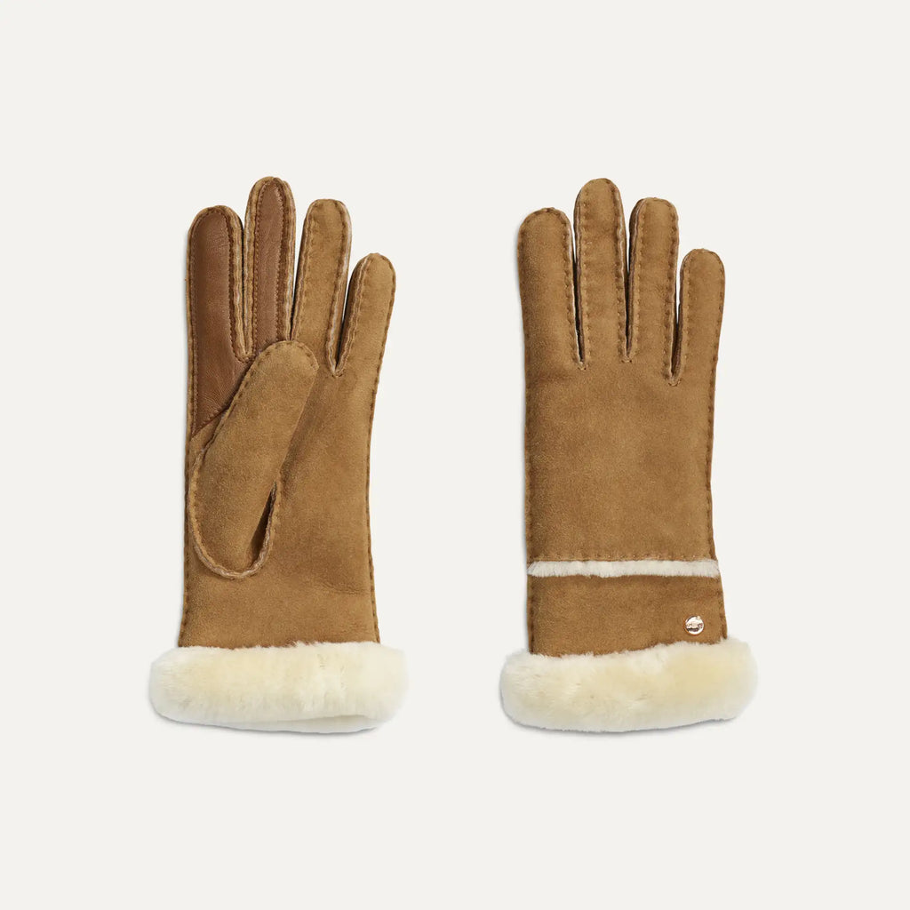 UGG Gants à coutures en peau de mouton pour femmes 17371 Chestnut - Boutique du Cordonnier