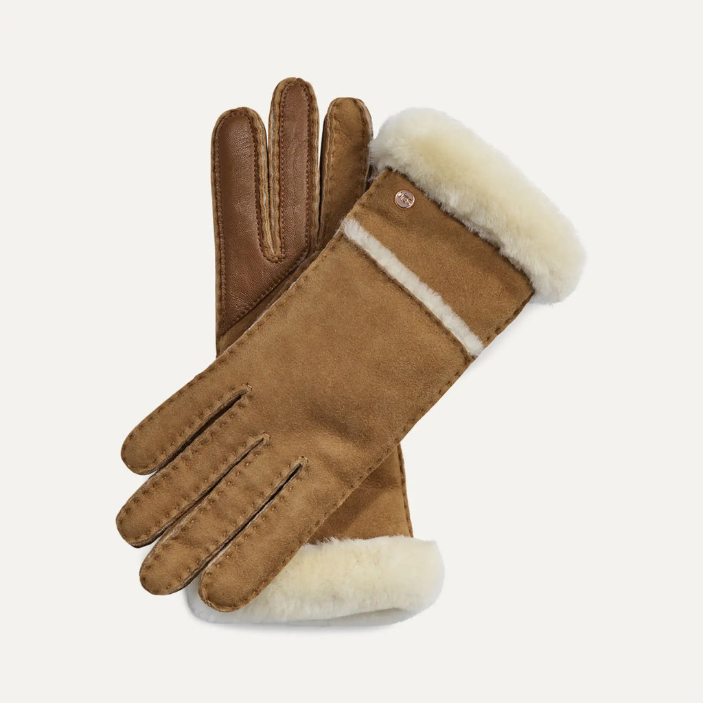 UGG Gants à coutures en peau de mouton pour femmes 17371 Chestnut - Boutique du Cordonnier