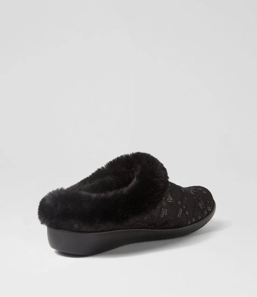 ZIERA Fifi XW-ZR ZR10320 Black Sequin Floral - Boutique du Cordonnier