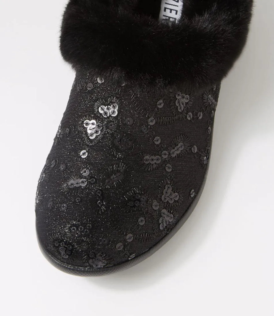 ZIERA Fifi XW-ZR ZR10320 Black Sequin Floral - Boutique du Cordonnier