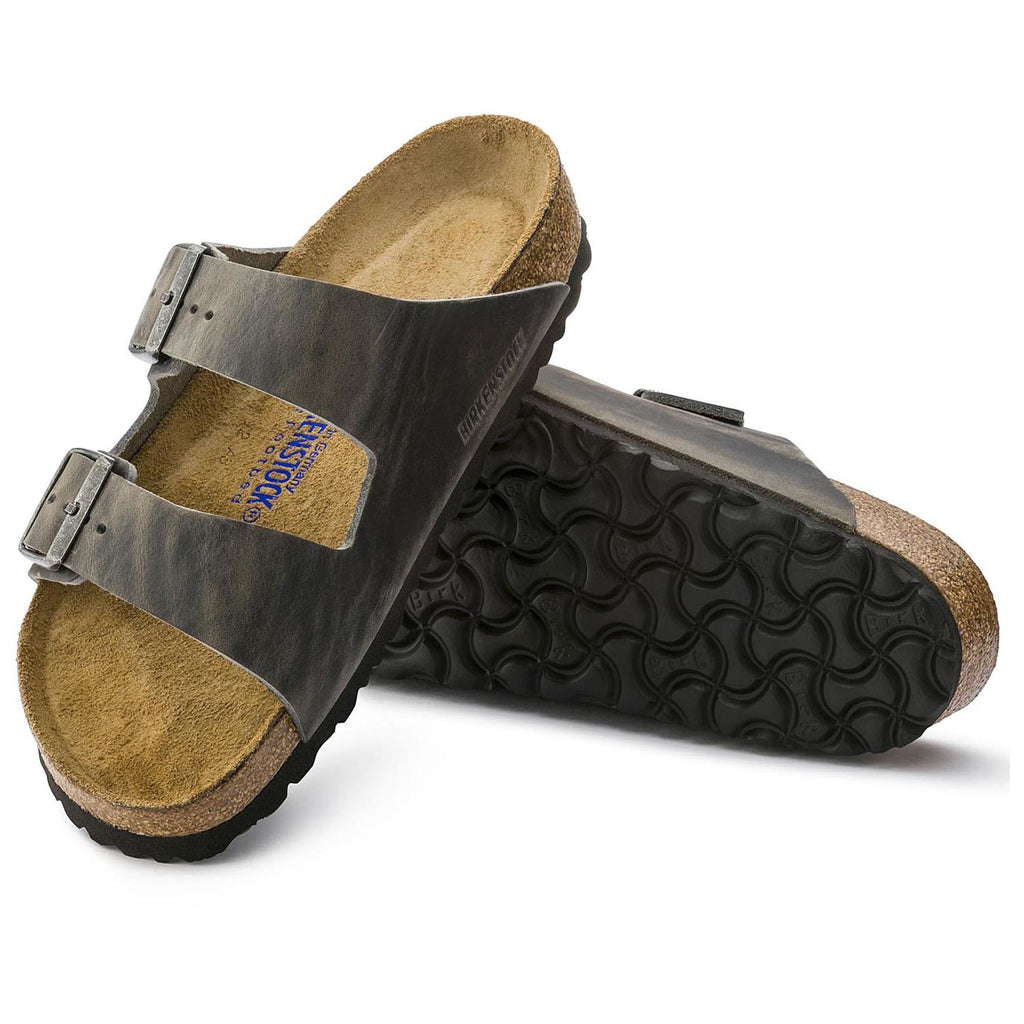 Birkenstock ARIZONA SOFT 552801 Cuir Huilé Iron Largeur Régulière - Boutique du Cordonnier