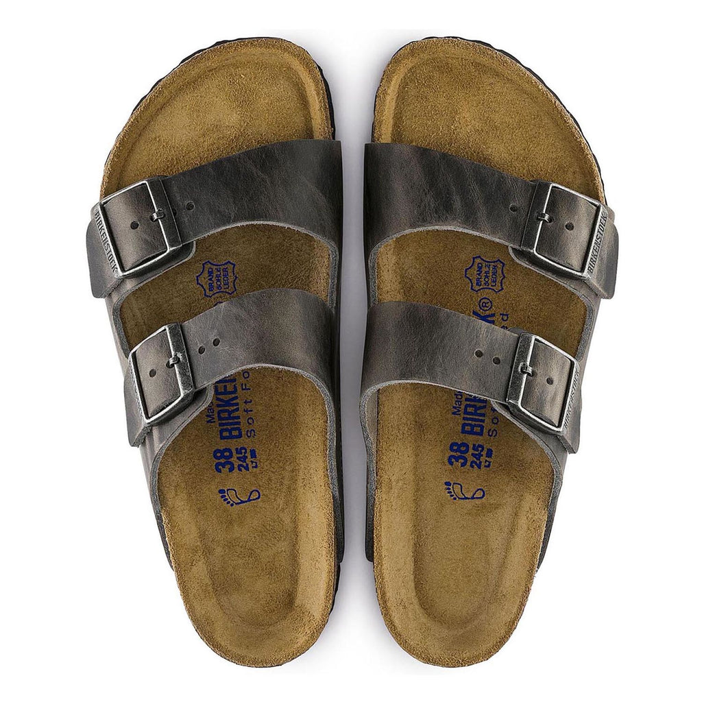 Birkenstock ARIZONA SOFT 552801 Cuir Huilé Iron Largeur Régulière - Boutique du Cordonnier