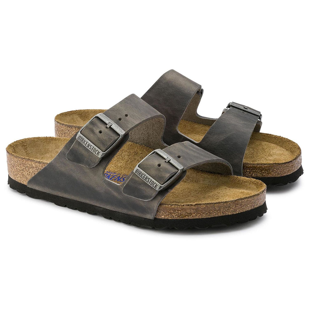 Birkenstock ARIZONA SOFT 552801 Cuir Huilé Iron Largeur Régulière - Boutique du Cordonnier