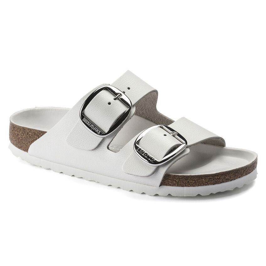 Birkenstock ARIZONA BIG BUCKE 1016826 White Leather Largeur Étroite - Boutique du Cordonnier