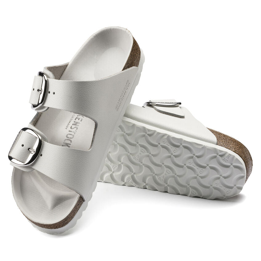 Birkenstock ARIZONA BIG BUCKE 1016826 White Leather Largeur Étroite - Boutique du Cordonnier