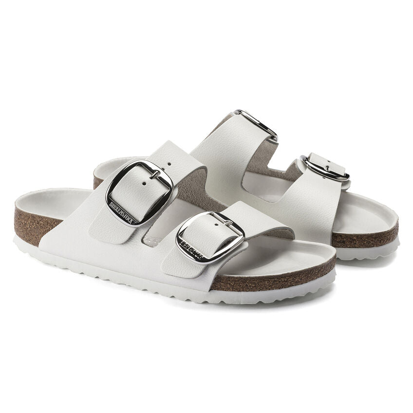 Birkenstock ARIZONA BIG BUCKE 1016826 White Leather Largeur Étroite - Boutique du Cordonnier