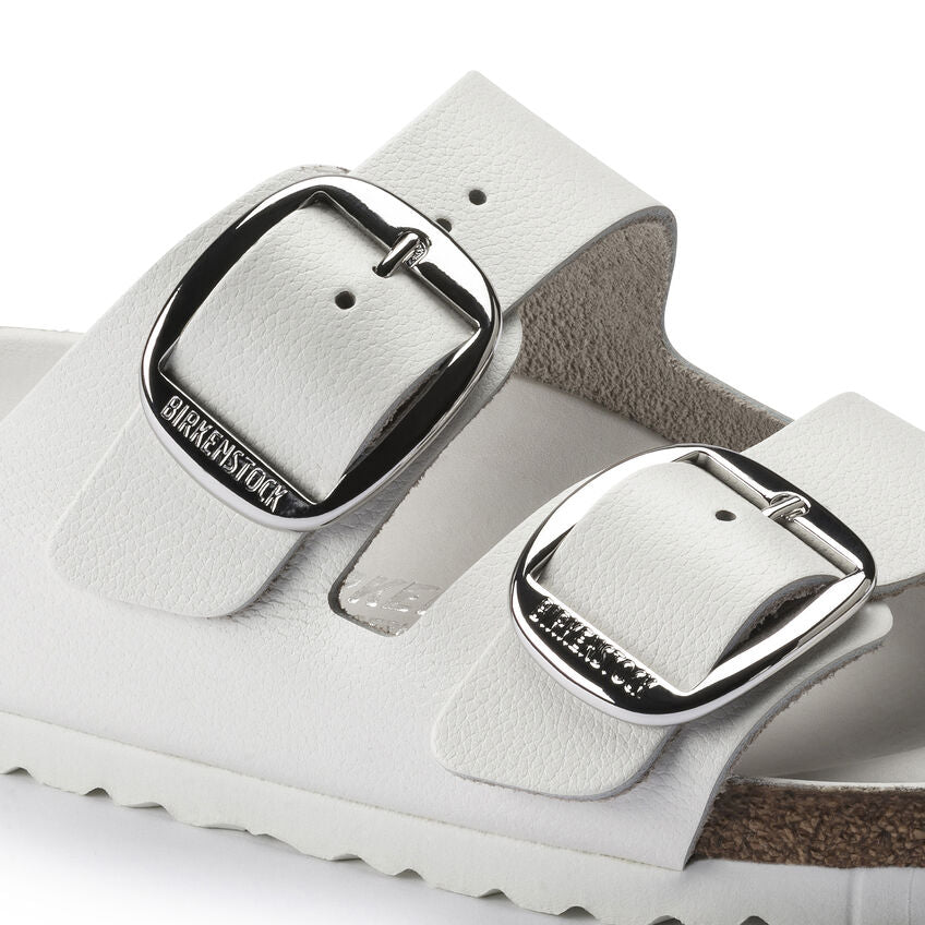 Birkenstock ARIZONA BIG BUCKE 1016826 White Leather Largeur Étroite - Boutique du Cordonnier