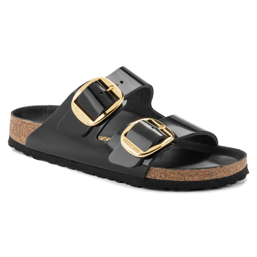 Birkenstock ARIZONA BIG BUCKLE High Shine 1021476 Noir | Cuir Largeur Étroite - Boutique du Cordonnier