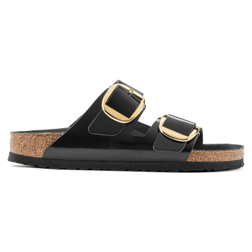 Birkenstock ARIZONA BIG BUCKLE High Shine 1021476 Noir | Cuir Largeur Étroite - Boutique du Cordonnier