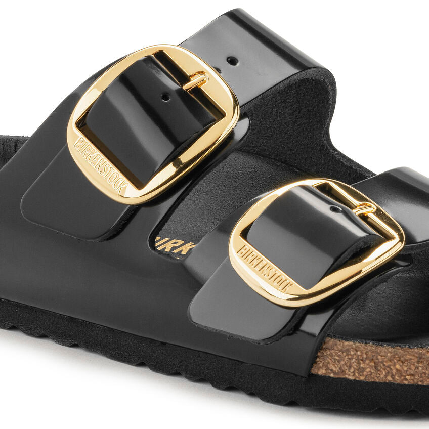 Birkenstock ARIZONA BIG BUCKLE High Shine 1021476 Noir | Cuir Largeur Étroite - Boutique du Cordonnier