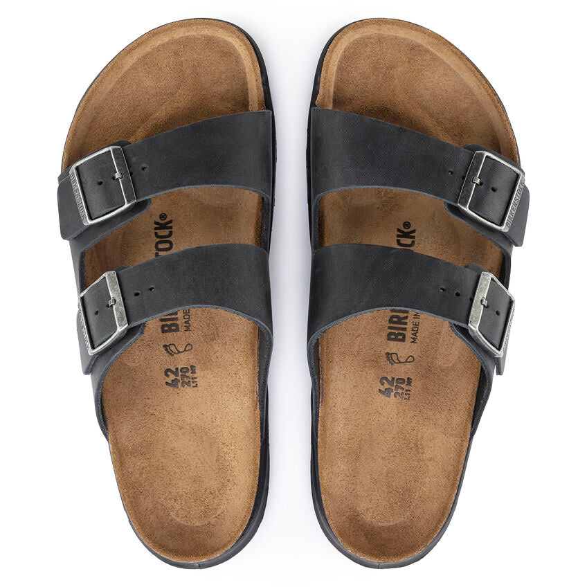 Birkenstock ARIZONA Cross Town 1018461 Old Black | Cuir Largeur Régulière - Boutique du Cordonnier